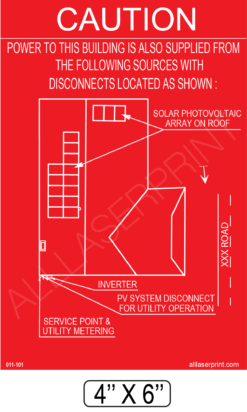 011-101P RED  CUSTOM PLACARD