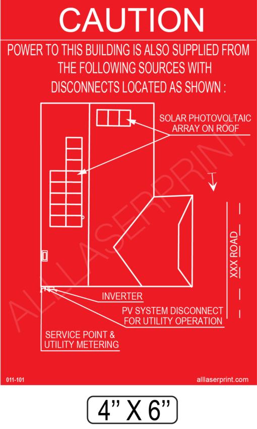 011-101P RED  CUSTOM PLACARD