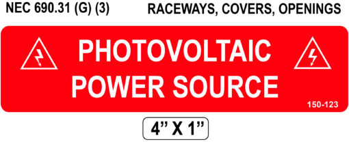 160-123_PHOTOVOLTAIC POWER SOURCE_Label