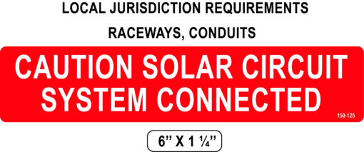 160-125_CAUTION SOLAR CIRCUIT_Label
