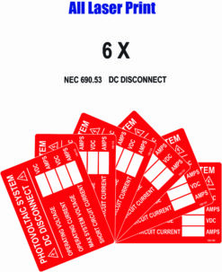 150-133_Label PACK_PHOTOVOLTAICE SYSTEM DC DISCONNECT 6X