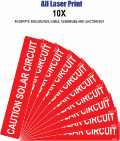 150-137_Label PACK_CAUTION SOLAR CIRCUIT 10X