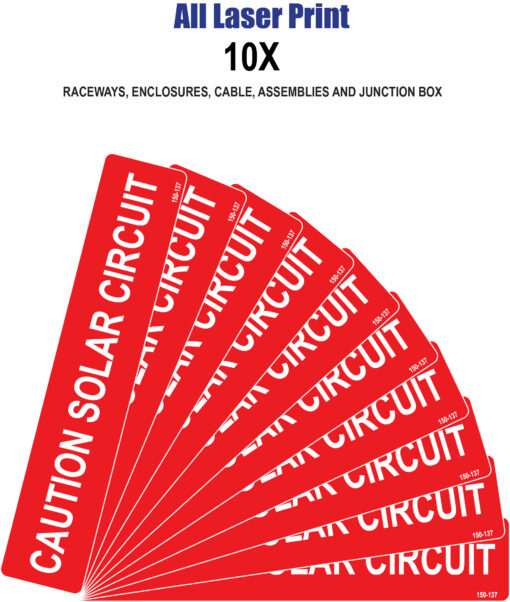 150-137_Label PACK_CAUTION SOLAR CIRCUIT 10X