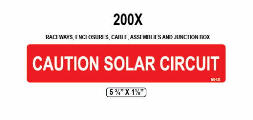 150-137_200_Label PACK_CAUTION SOLAR CIRCUIT 200X
