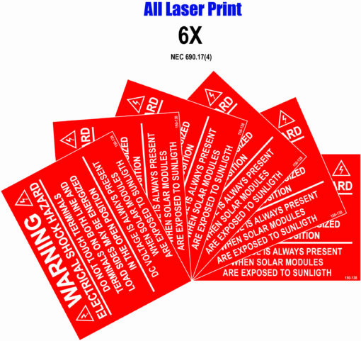 150-138_Label PACK_ELECTRICAL SHOCK HAZARD 6X