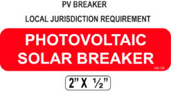 160-130_PHOTOVOLTAIC SOLAR BREAKER_Label