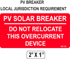 160-132_PV SOLAR BREAKER_Label