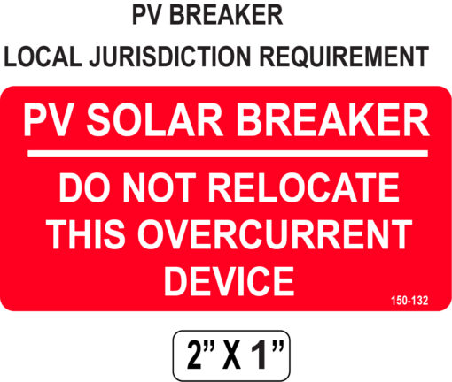 160-132_PV SOLAR BREAKER_Label