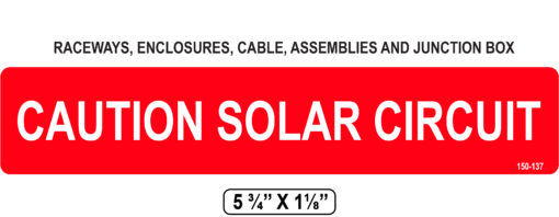 160-137_CAUTION SOLAR CIRCUIT_Label